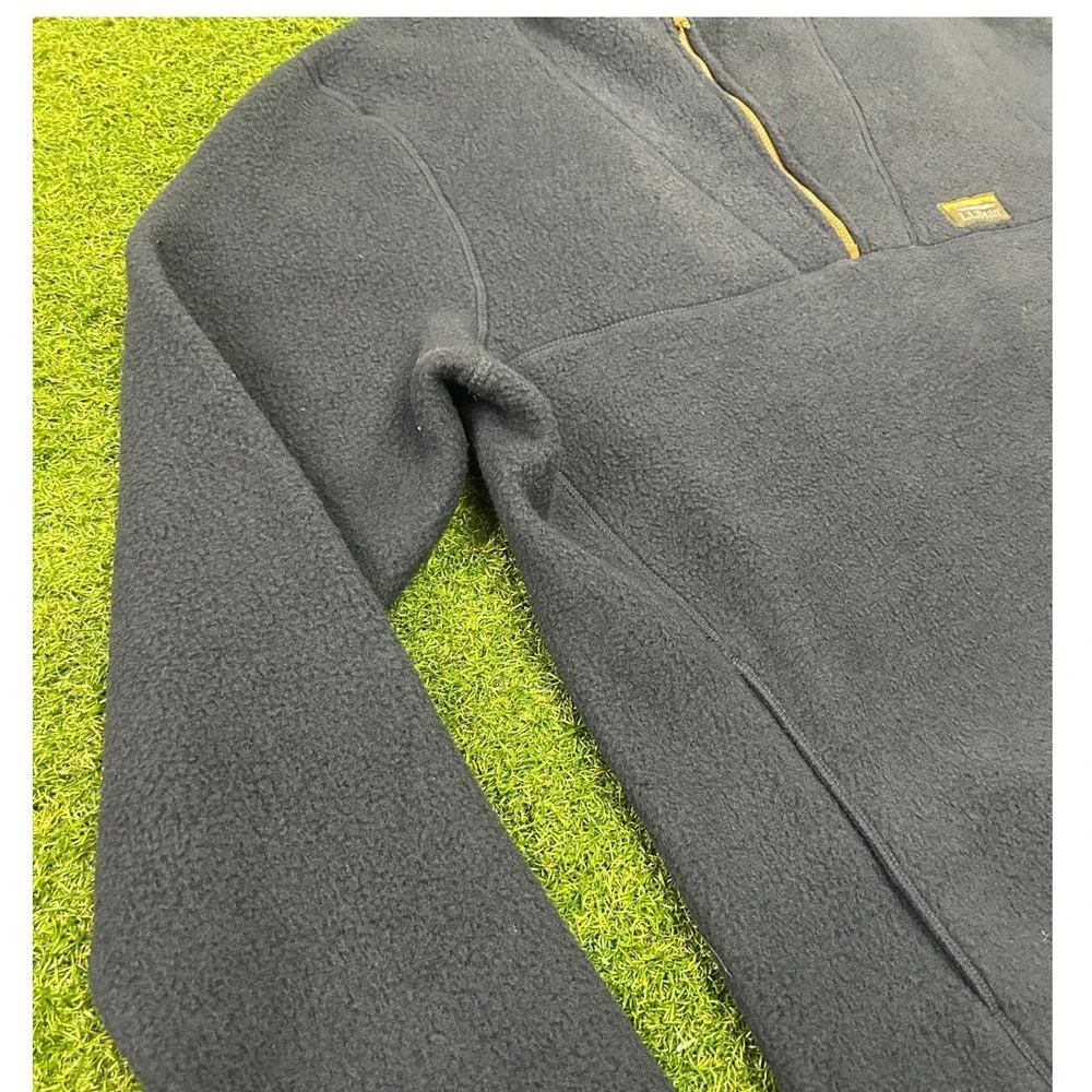 LL Bean Katahdin Fleece Pullover Mens Large Navy‎ Blue Quarter Zip 511605 NEW